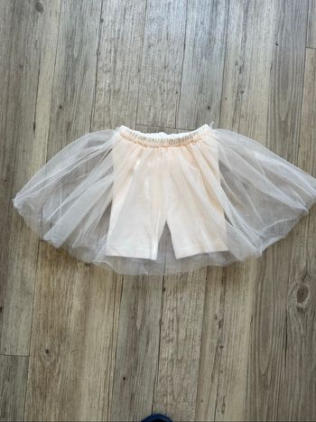 Legging Jupe short tutu tulle rose pâle 3/4 ans Zara
