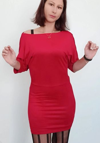 Robe en daim rouge sexychic