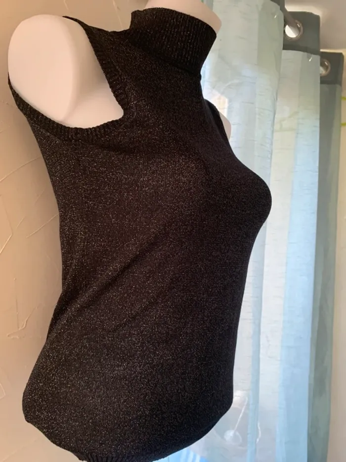 Pull vintage manches courtes brillant taille 38-40 - photo numéro 7