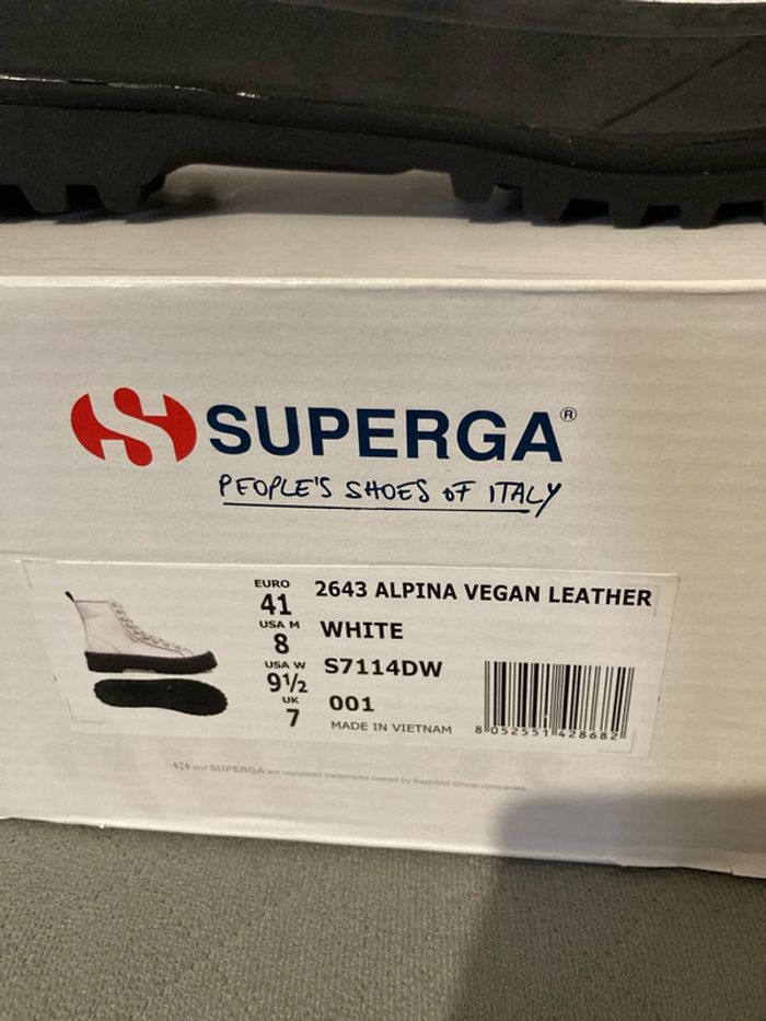 Bottines blanches Superga Alpina vegan leather 🌱 41 - photo numéro 2