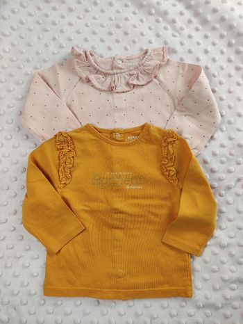 Lot de 2 bodys manches courtes Kiabi taille 6 mois 
