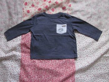 T-Shirt manches longues bleu marine 6 mois