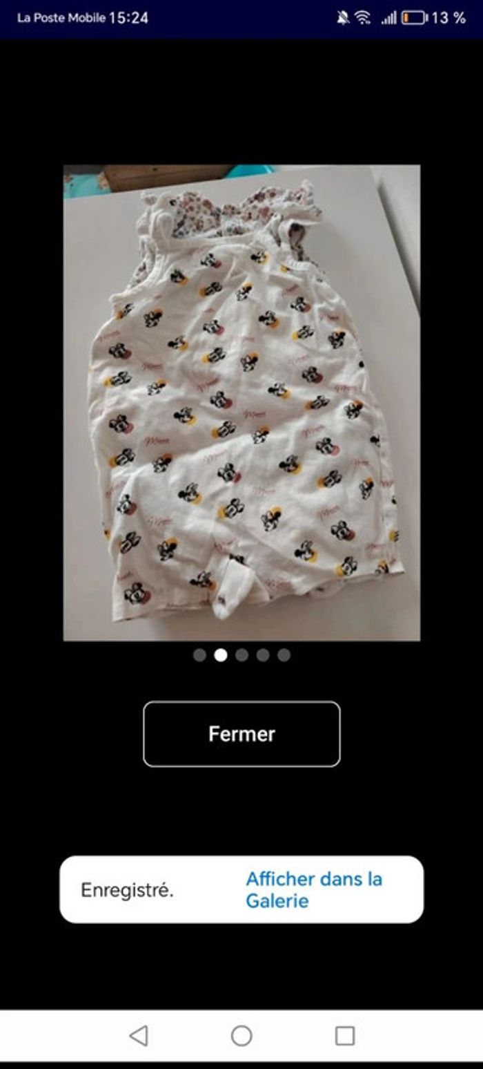 Lot de 2 barboteuse 9 mois Disney - photo numéro 3