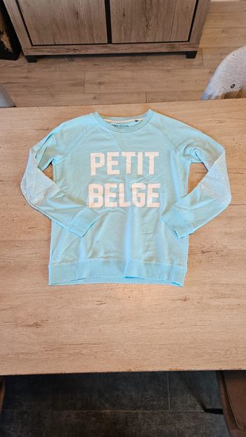 Pull léger turquoise à manches longues avec sequins, O'Rèn Official, taille L, nickel