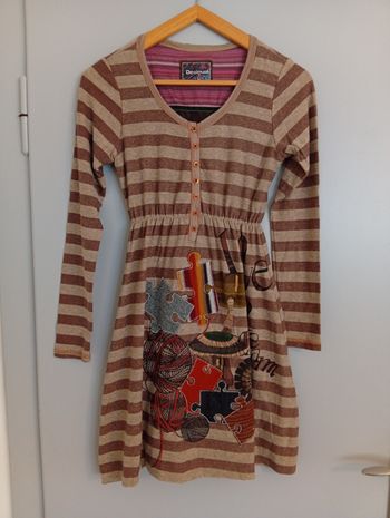 Robe marron à rayures Desigual t38/40