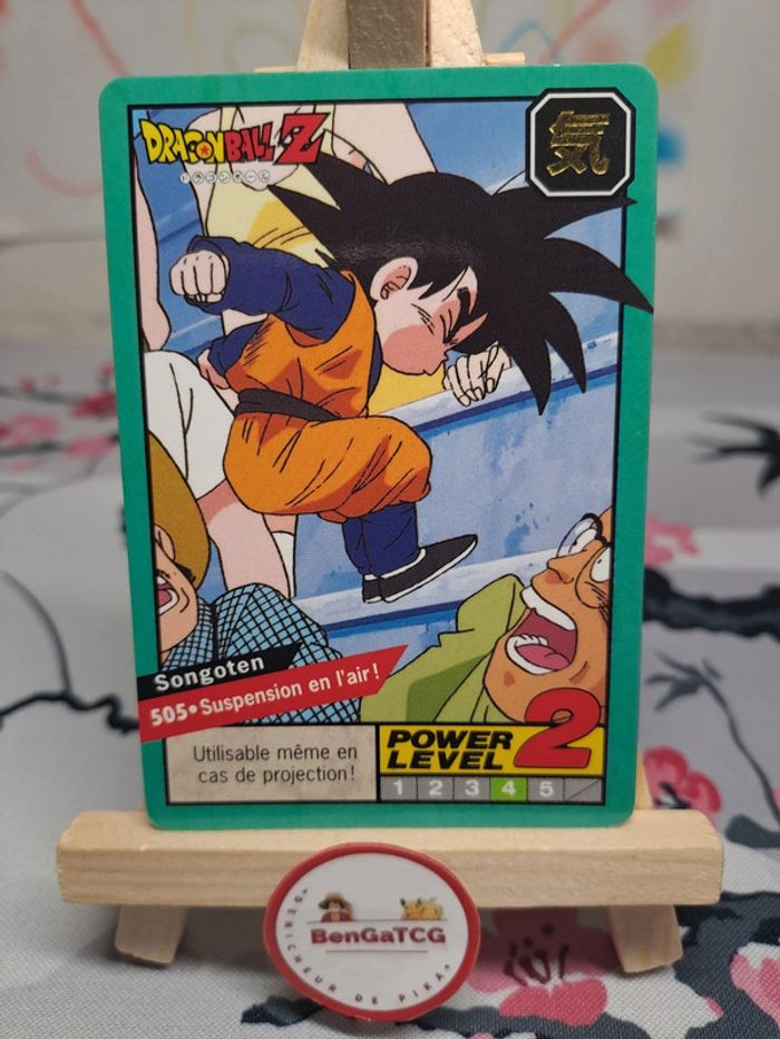 Carte Songoten 505 Suspension en l'air ! Dragon Ball Z Cardass Bandai 1996 Le Grand Combat Fr