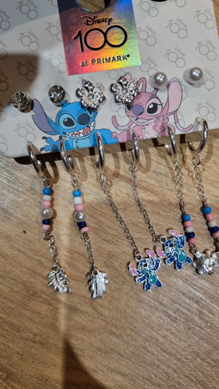 Boucles d'oreilles neuves Stich Disney argenté - photo numéro 2