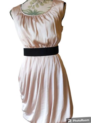 robe drapée 34 beige rose