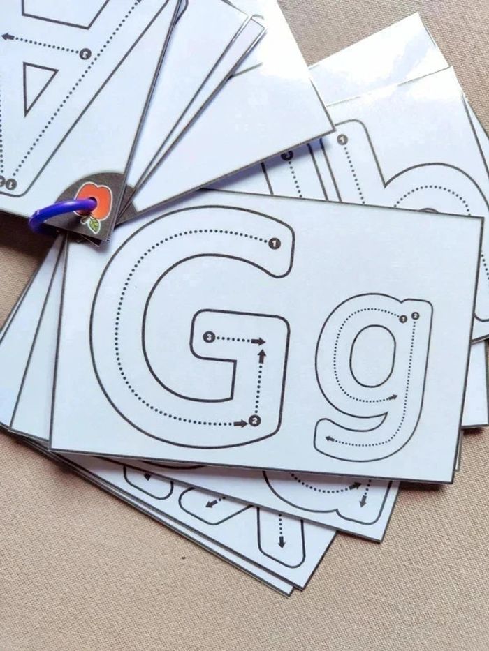 26 Grandes cartes pour apprendre à tracer les lettres Montessori Très bon état - photo numéro 6