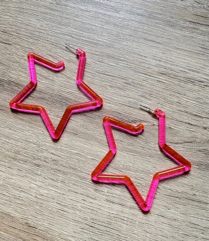 Boucles d’oreilles étoiles rose fluo Shein
