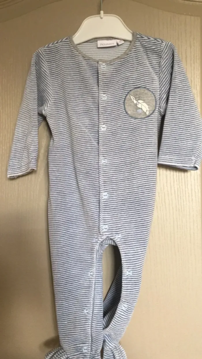 Pyjama grenouillère velours noukies 9 mois - photo numéro 5