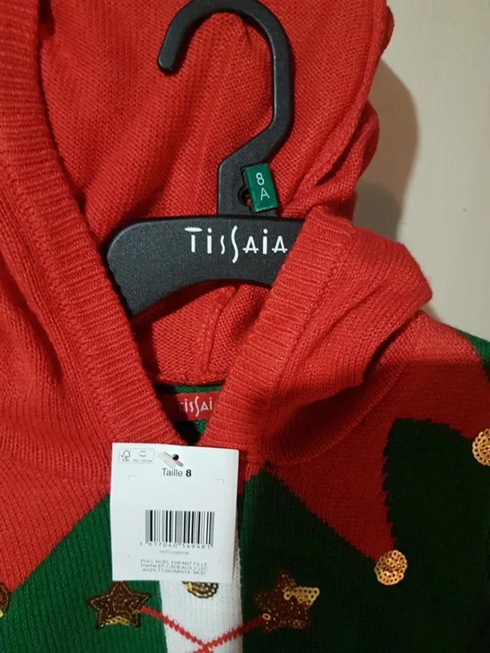 Pull de noël lutin fille 8 ans tissaia - photo numéro 2