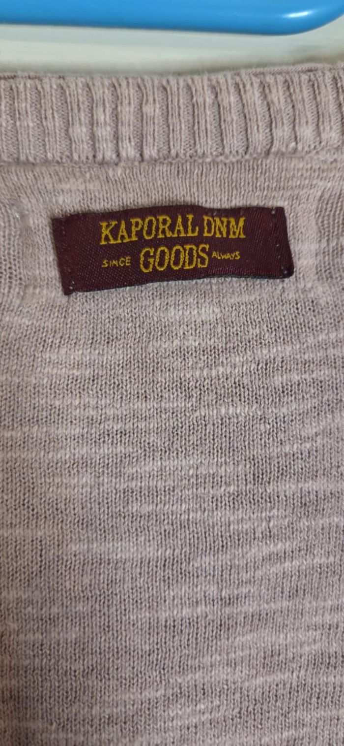 Pull homme Kaporal rose chiné – coton & lin – taille M - photo numéro 6