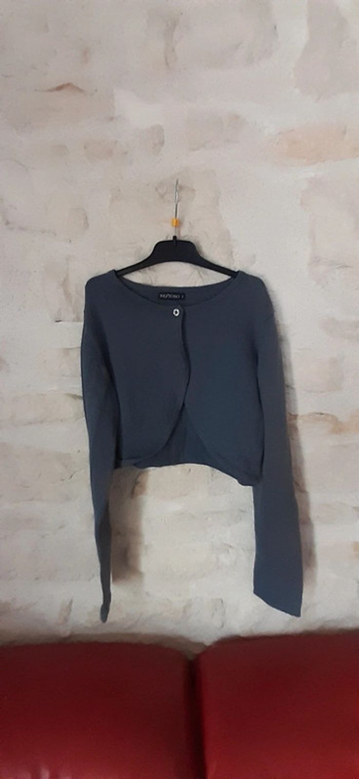 Gilet court/ boléro bleu 12 ans - photo numéro 2