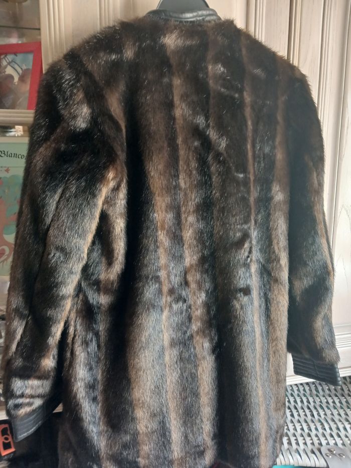 Veste en fausses fourrure taille XS marron et noir - photo numéro 7