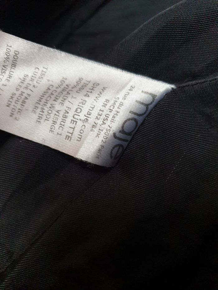 Manteau Caban laine Cachemire Cuir Maje Taille 36 - photo numéro 5