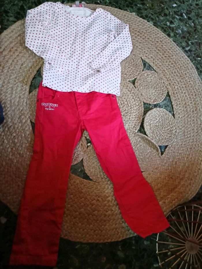 Ensemble 3 ans jean alphabet haut Lisa Rose