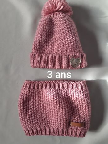 bonnet chaud + tour de cou assortis fille - Orchestra - 3 ans
