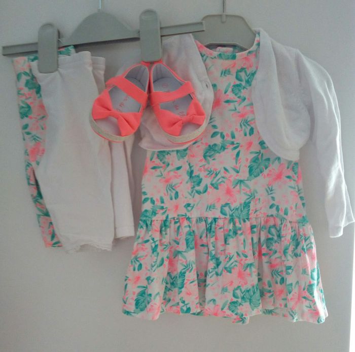 Ensemble 5 Pièces Bébé Fille Grain De Blé 12 Mois #look