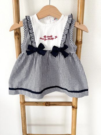 Robe vintage sans manches à carreaux Teddy Lu Taille 6 mois