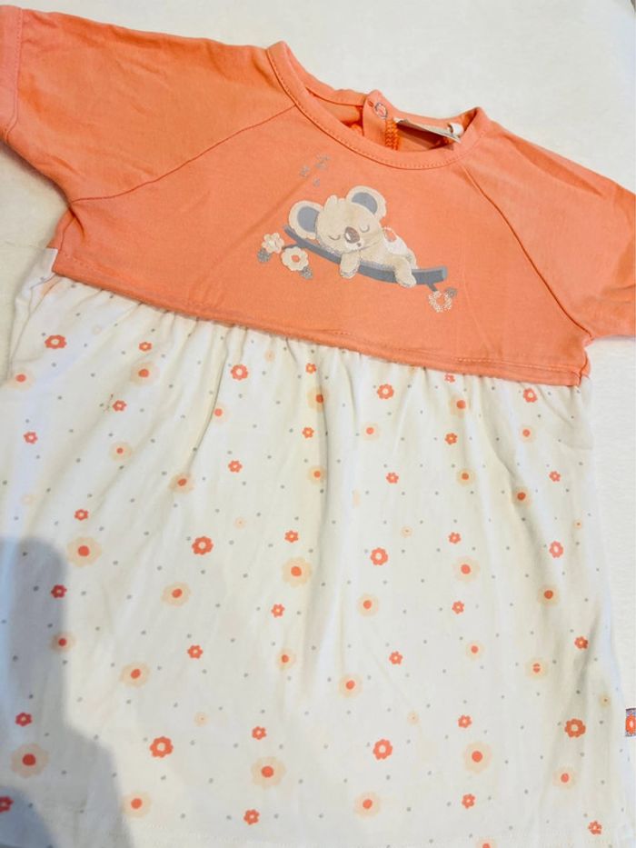 Robe / tunique orange et crème 9 mois/74cm Picco Mini - photo numéro 4