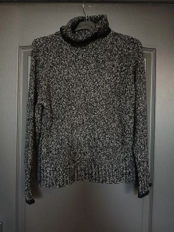 Pullover à col roulé noir & gris & blanc 38/M - Promod