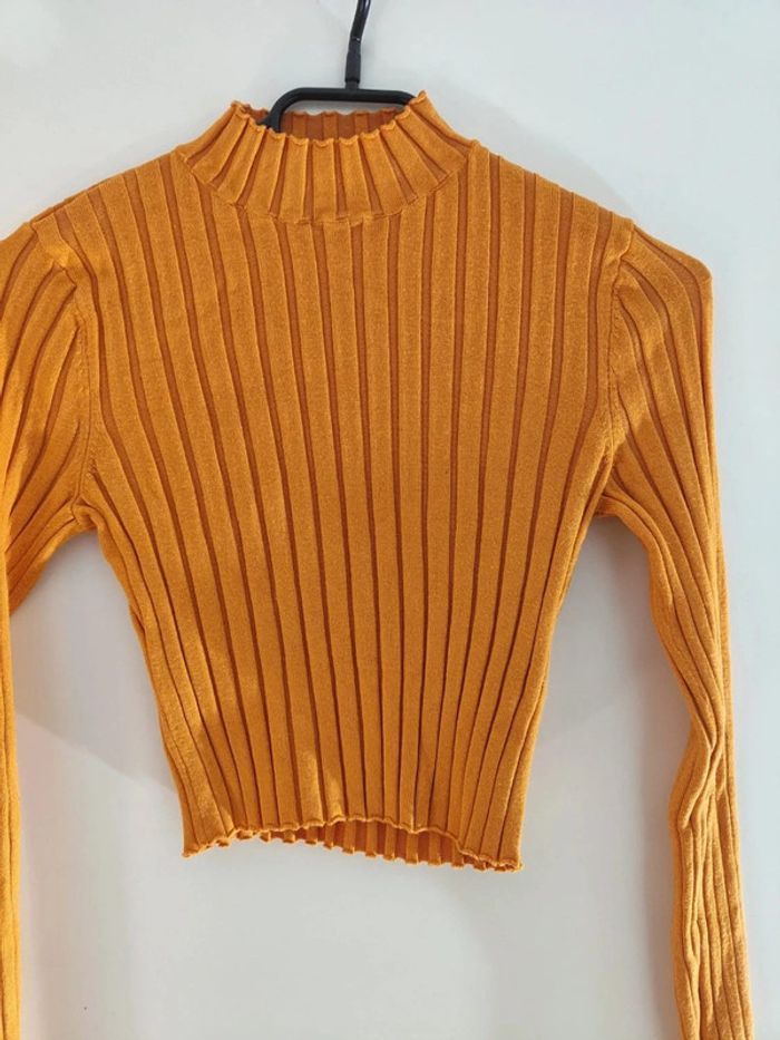 Pull Court Côtelé en Laine Orange💎 sister 36💎 - photo numéro 6