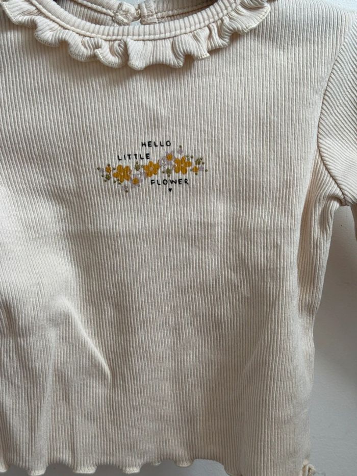 T-shirt manches longues crème Kiabi 3 mois - photo numéro 3