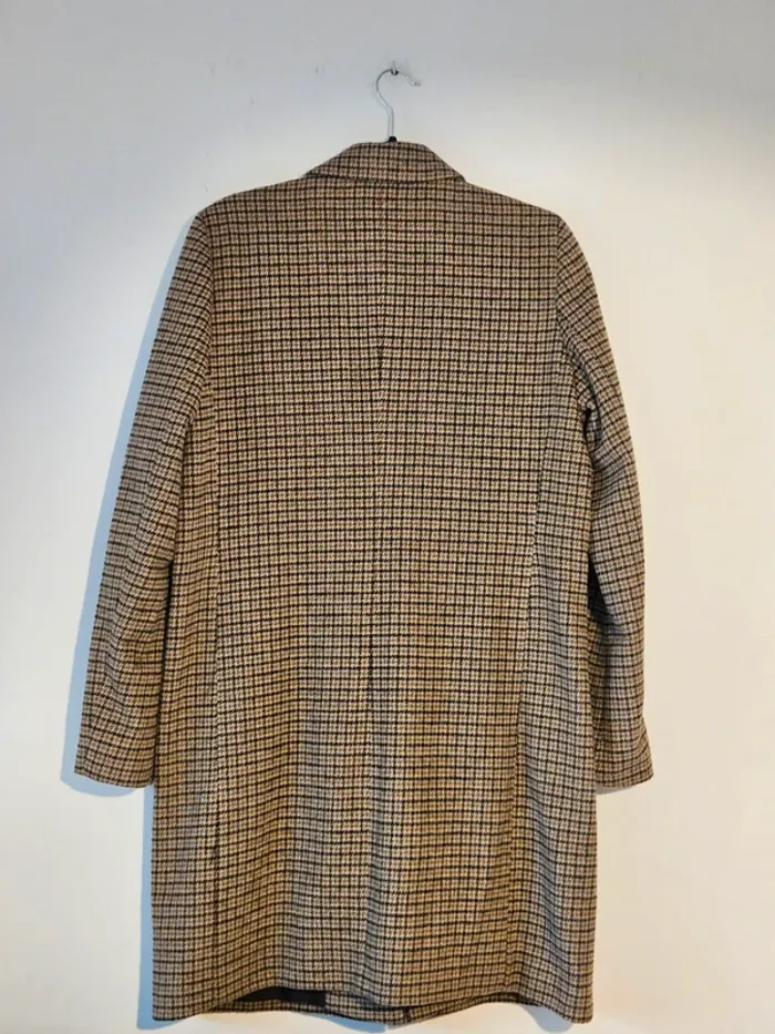 Manteau d'hiver pied de poule marron MbyM taille 38 / M - photo numéro 4