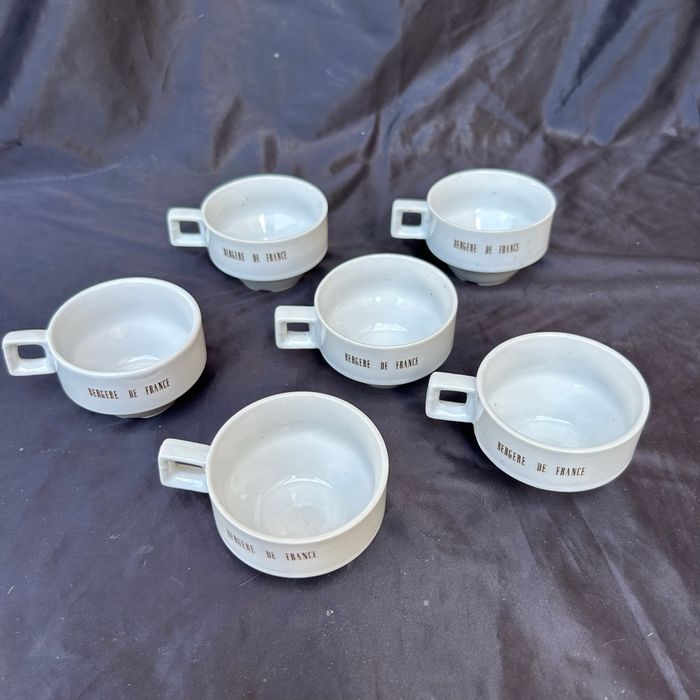 6 tasses à café en grès vintage bergère de France - photo numéro 7