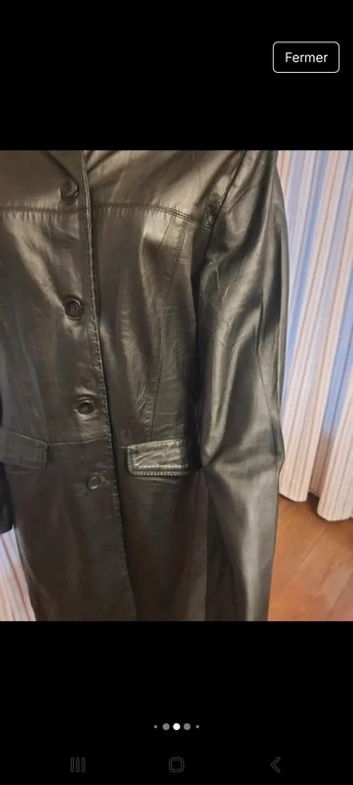 Manteau vintage cuir noir Authentic taille 42 - photo numéro 8