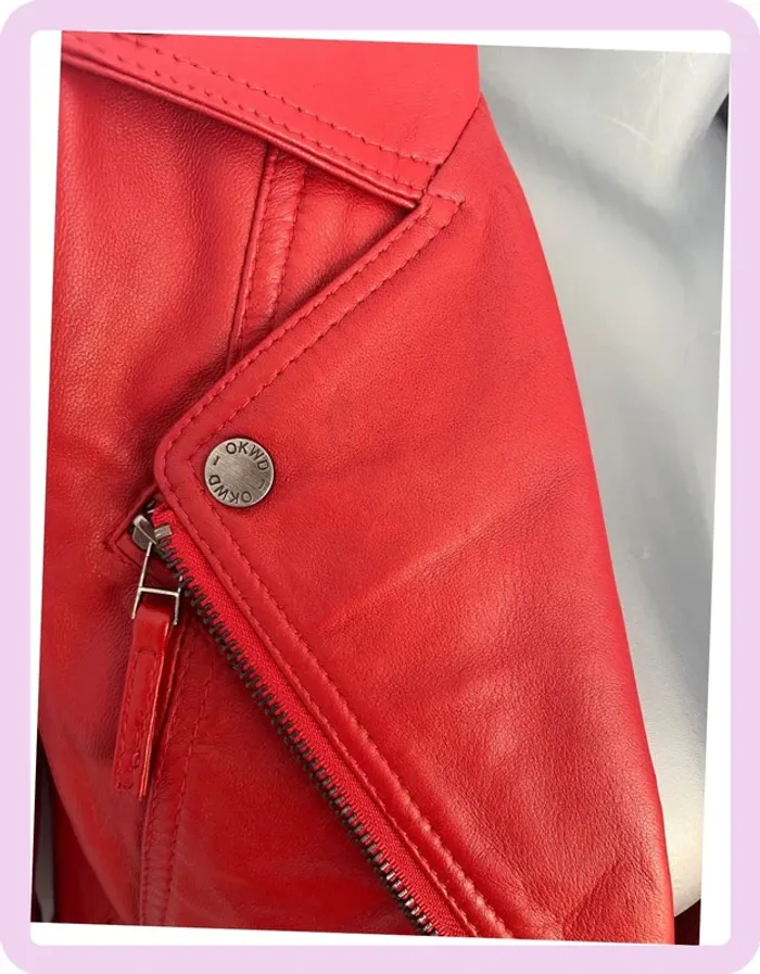 Perfecto Rouge Foncé en Cuir – Oakwood 🔥 - photo numéro 4