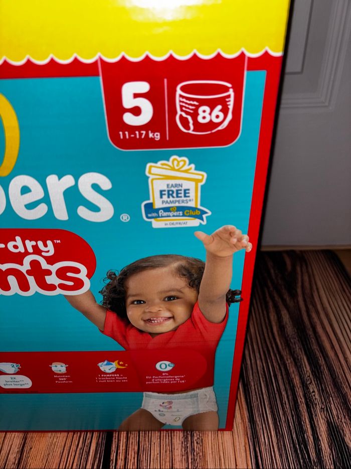 Maxi Pack de 86 Couches Pampers  Baby-Dry Pants Culotte Neuf Dans L’emballage Taille: 5 ( 11-17 kg ). - photo numéro 2