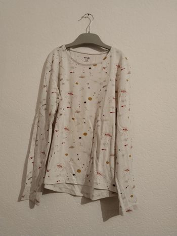 tee shirt écru imprimé planètes kiabi fille 10 ans