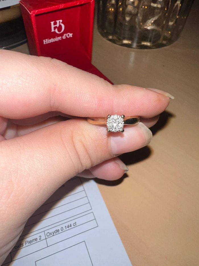 Bague solitaire or jaune t52 - photo numéro 3