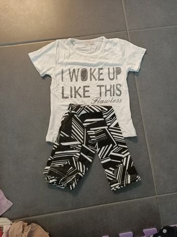 Ensemble tee shirt manches courtes + pantalon, 110cm