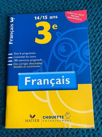 Cahier entraînement français collège 3eme