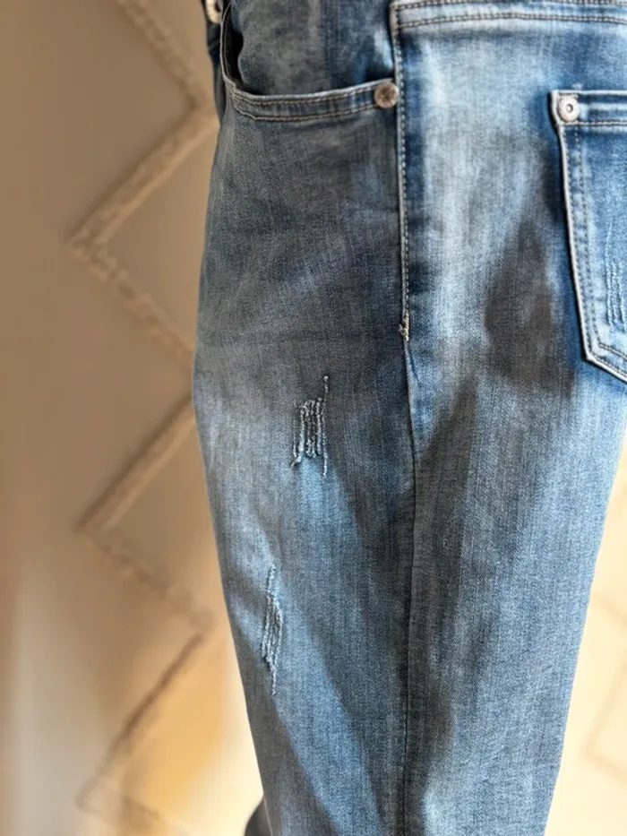 Combinaison en jean vintage années 2000 – Softy Denim – effet corset – coupe droite taille M - photo numéro 10