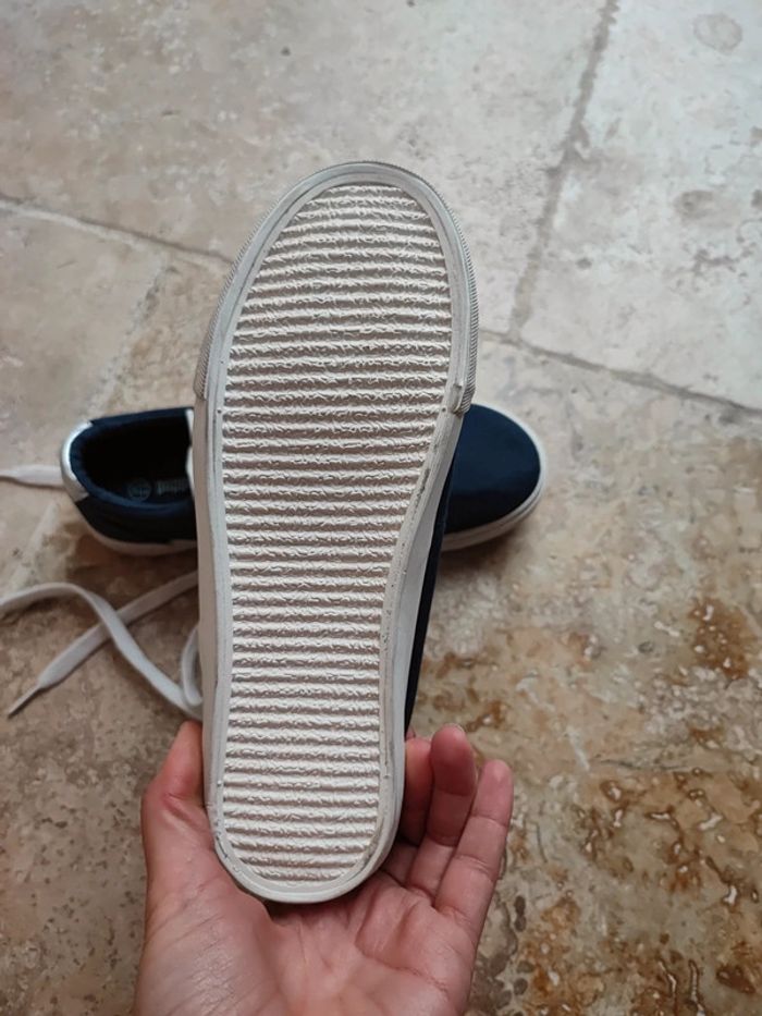Chaussure en toile neuve bleu marine et argent fille - photo numéro 4