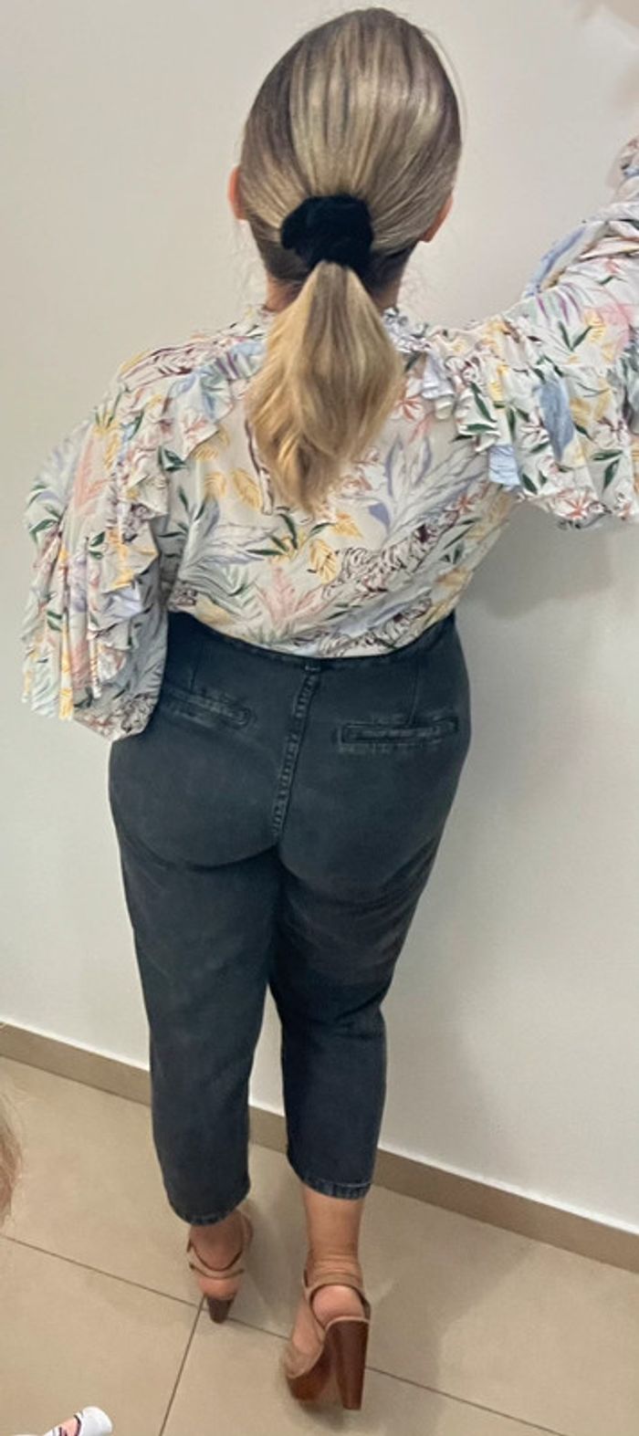 Blouse fluide Maje avec volant jungle blanc Taille 38 - photo numéro 7