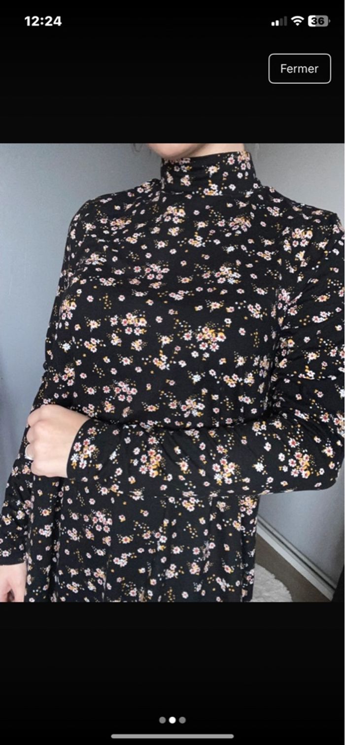 Robe noir à fleur FB sister taille s - photo numéro 2