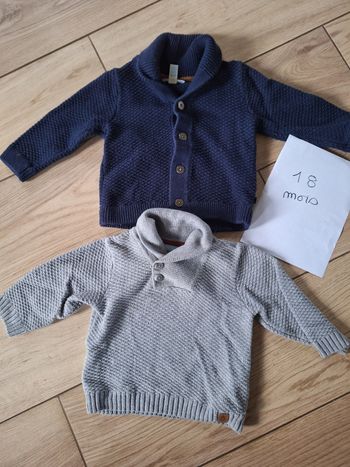 Lot pulls/ gilet 18 mois garçon 