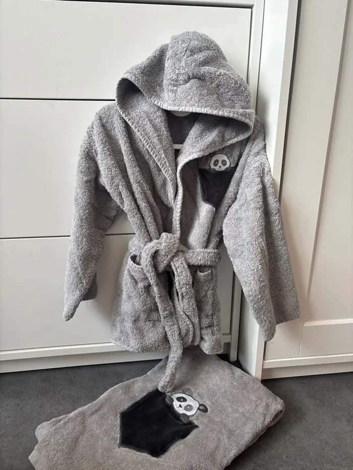 Ensemble peignoir et serviette enfant Sensei 2A panda