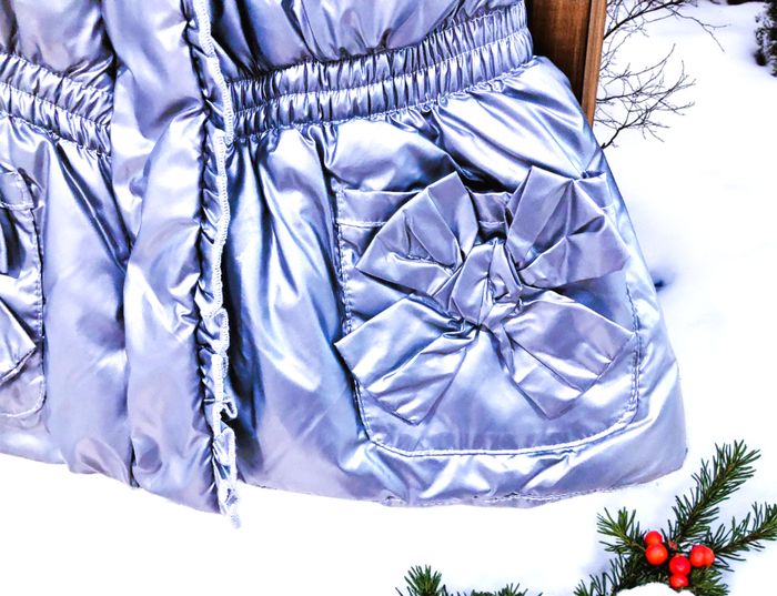 CATIMINI - NEW - MANTEAU TYPE DOUDOUNE BÉBÉ FILLE ACIER MÉTALLISÉ DETAIL BRODERIES CŒURS & AUTRES 6M - photo numéro 6