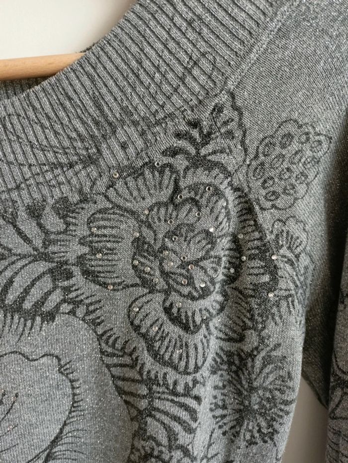Pull fin gris Desigual M - photo numéro 4