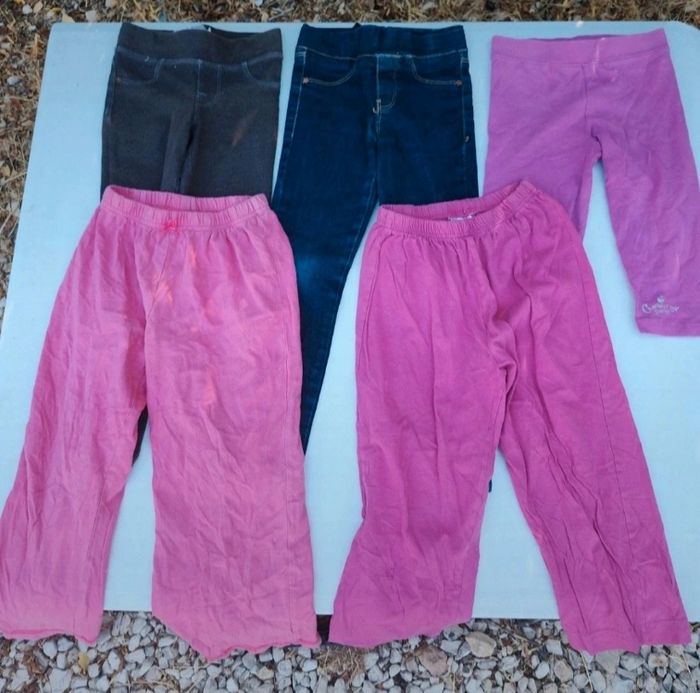 Lot 5 pantalons legging Okaïdi 4-5 ans