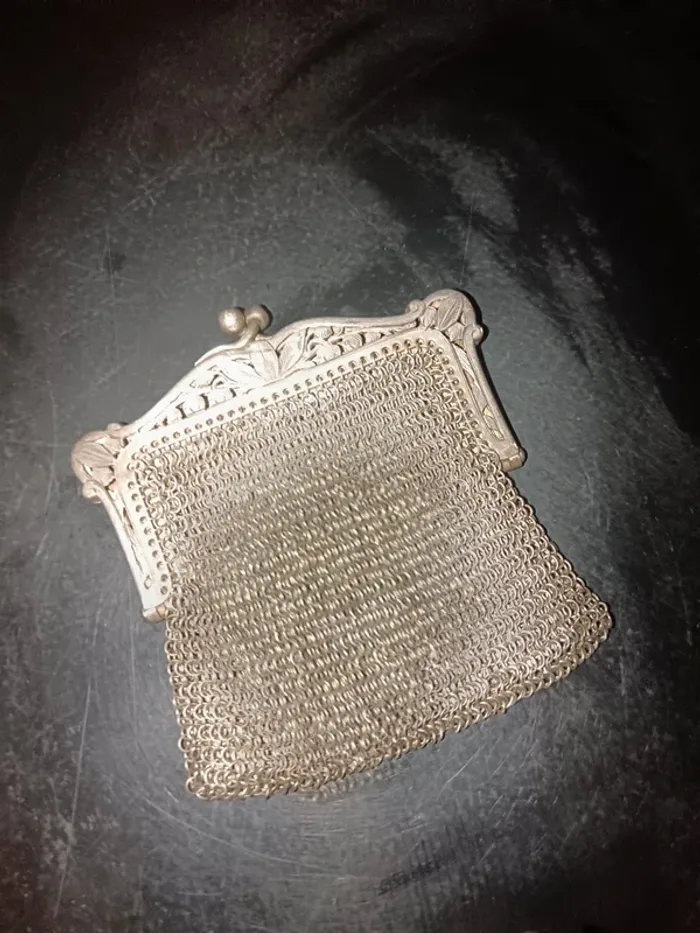 Aumônière en argent poinçon hure de sanglier - photo numéro 3