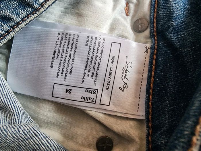 Jean bleu effet rapiécé T.34/XS - photo numéro 5