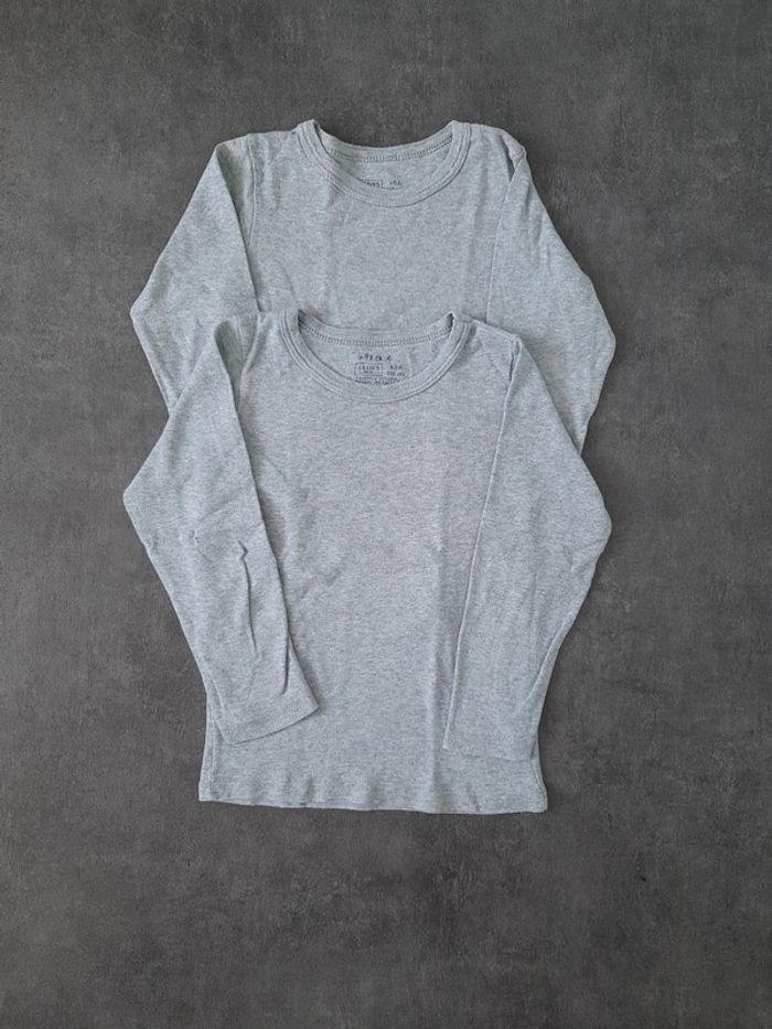 2 t-shirts manches longues garçon 100% coton