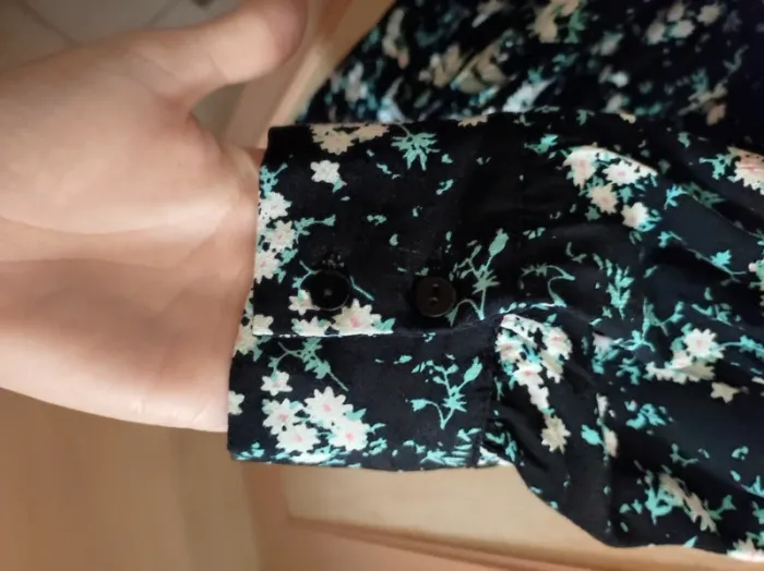 Robe chemise a fleurs manche longue - photo numéro 6